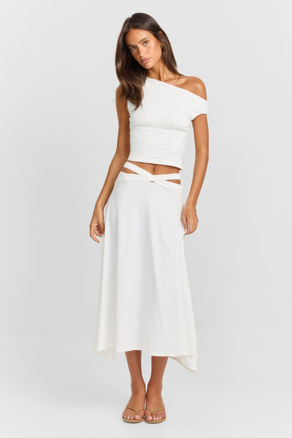 Bloom Maxi Skirt White