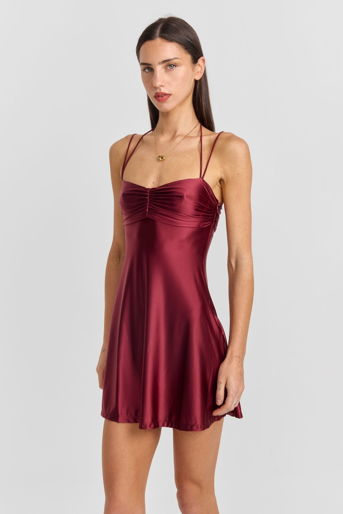 Georgette Mini Dress Red