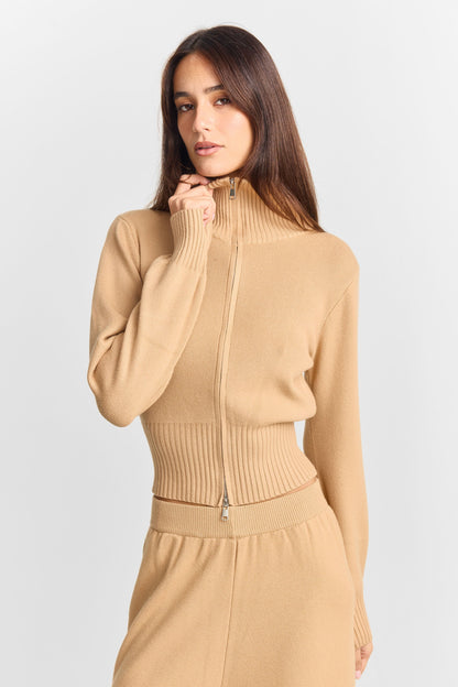 Clarisse Knit Jacket Camel