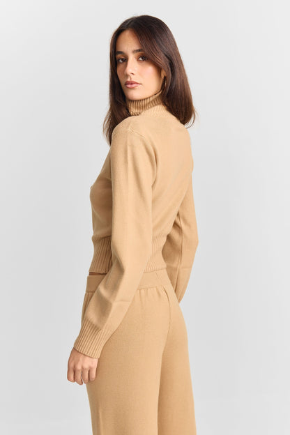 Clarisse Knit Jacket Camel