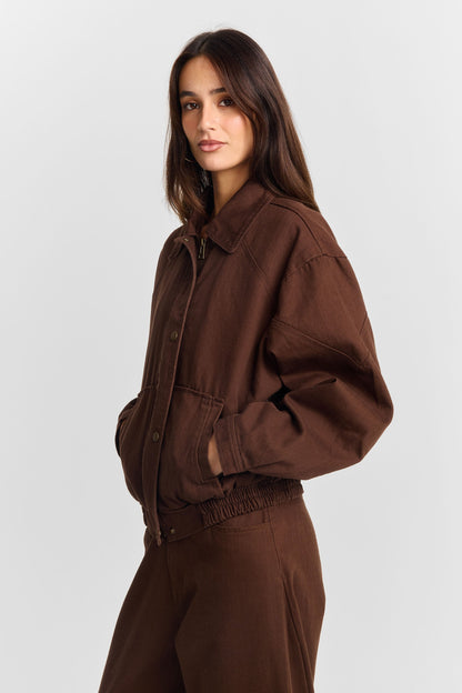 Delphine Denim Jacket Brown