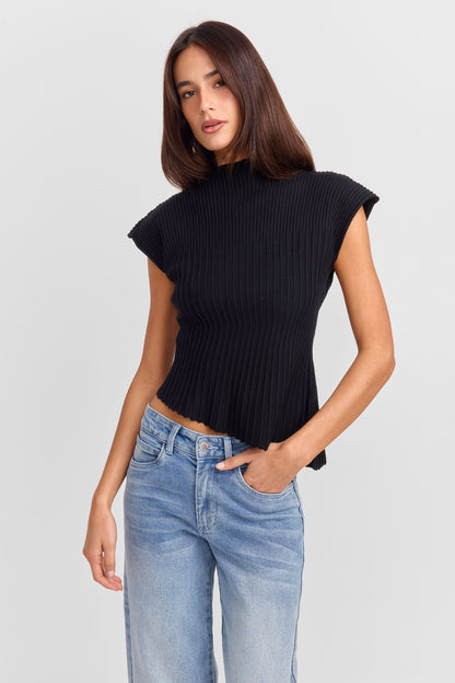 June Knit Top Black