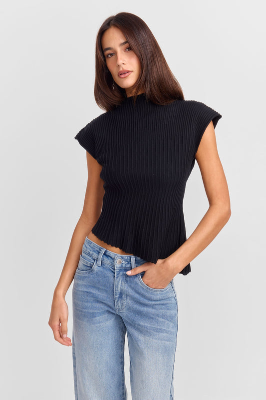 June Knit Top Black