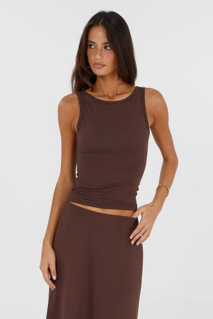 Pippa Reversible Tank Brown
