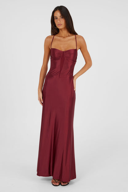 Georgette Maxi Dress Red