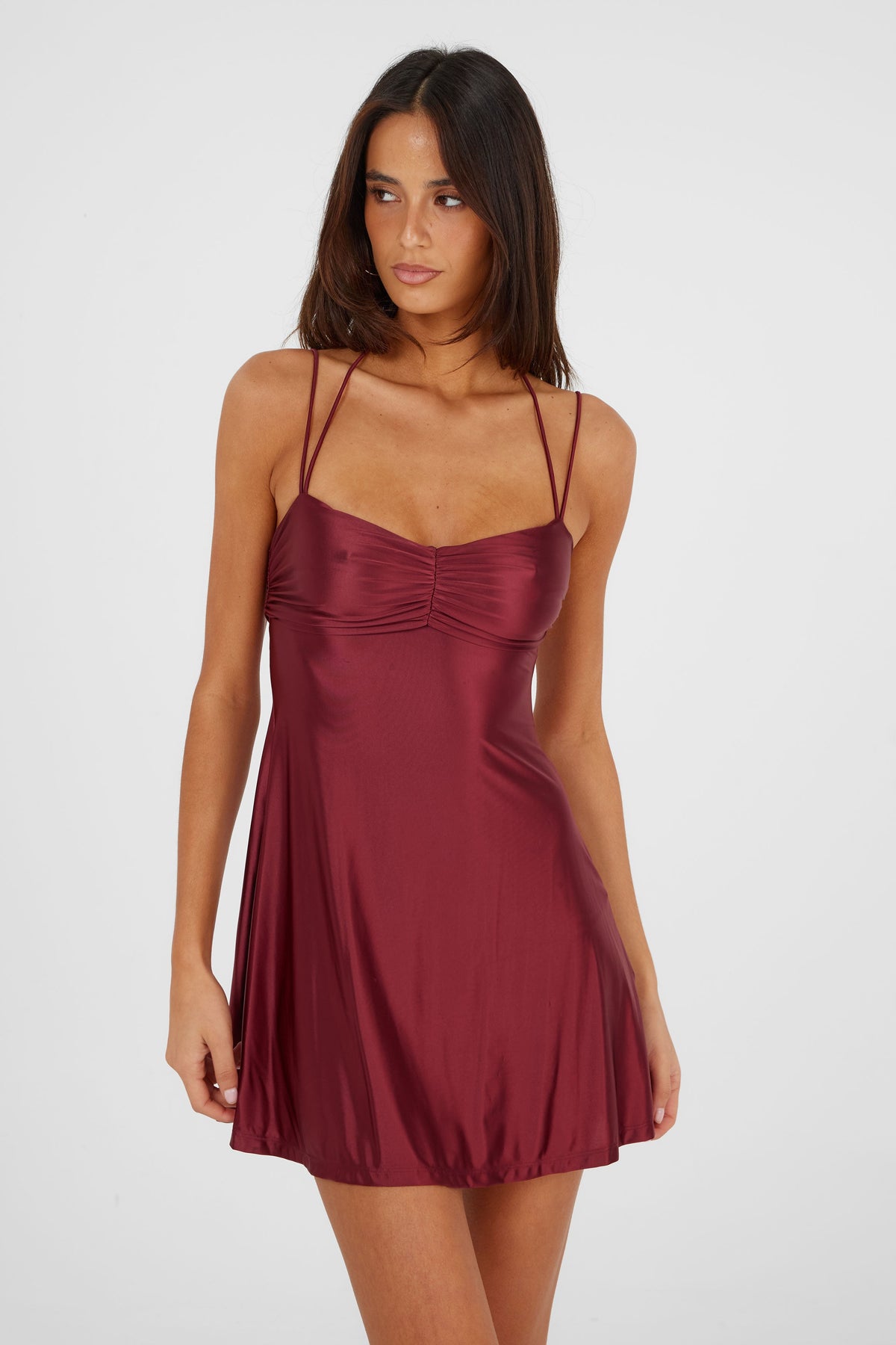 Georgette Mini Dress Red