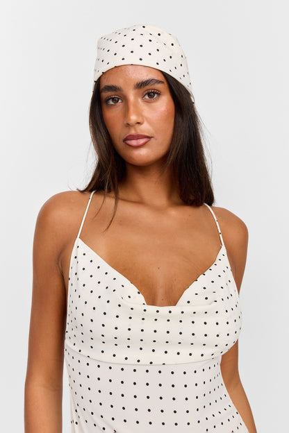 Lottie Maxi Dress White Polkadot