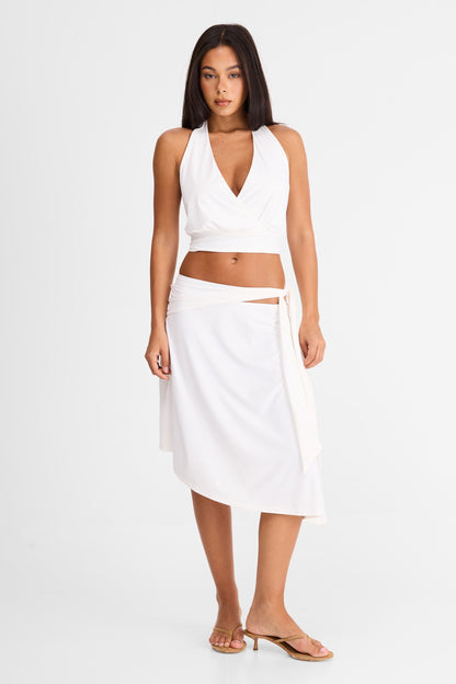 Luna Midi Skirt White