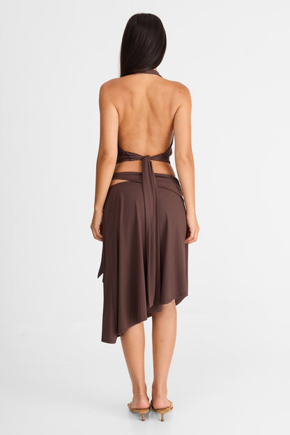 Luna Midi Skirt Brown